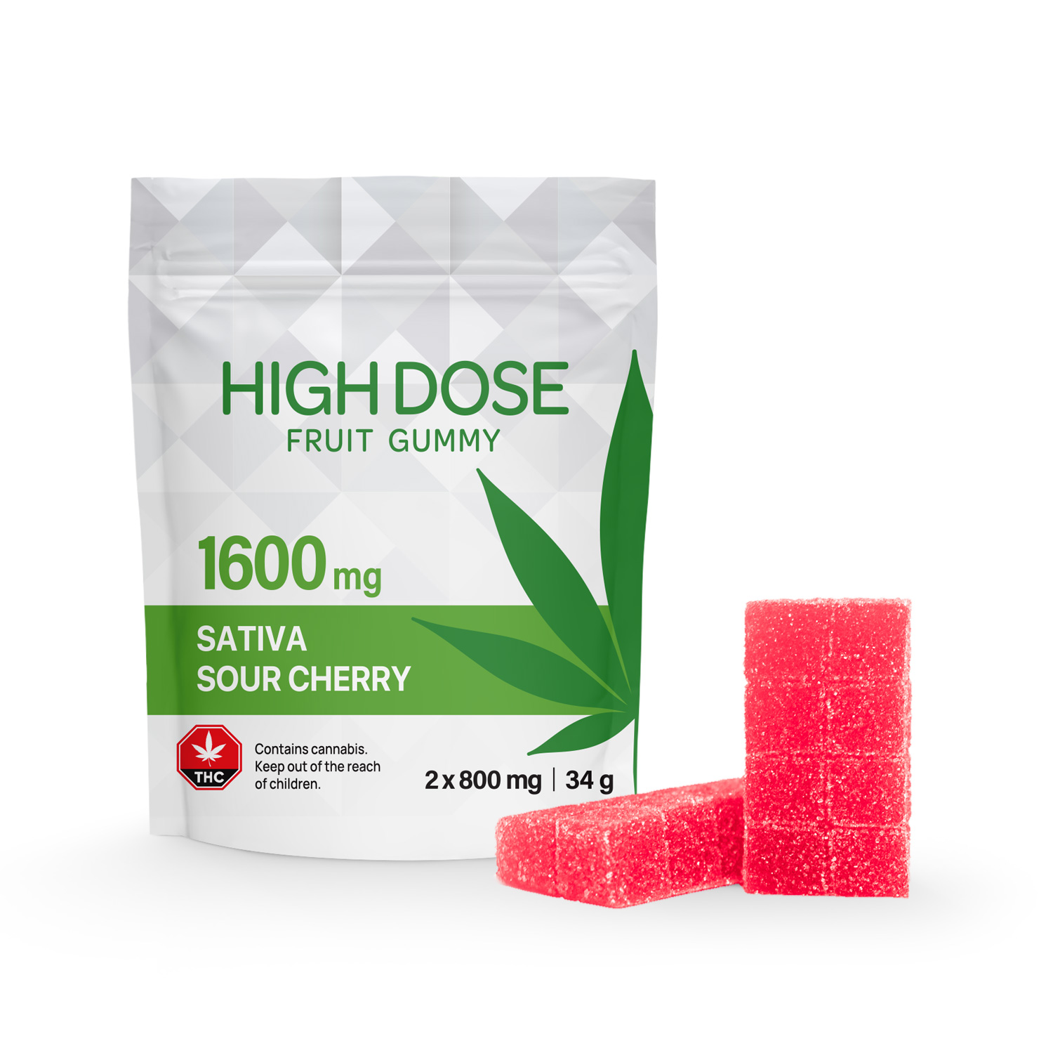 Extreme Strength Cherry Fruit Gummies Mg Thc Sativa By High Dose