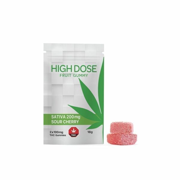 Sour Cherry Sativa Fruit Gummy by High Dose Cannabis