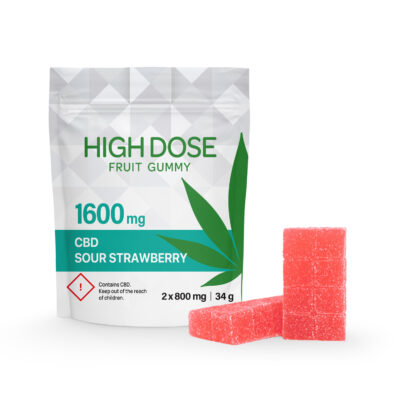 Extreme Strength Strawberry CBD Fruit Gummies by High Dose