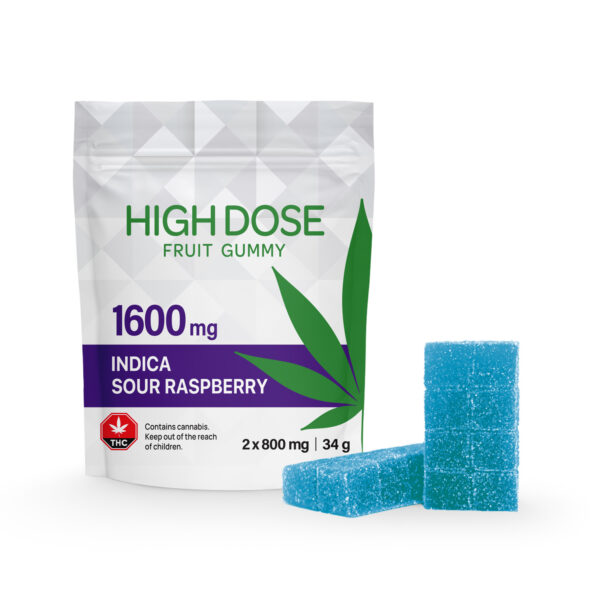 Extreme Strength Raspberry Fruit Gummies by High Dose