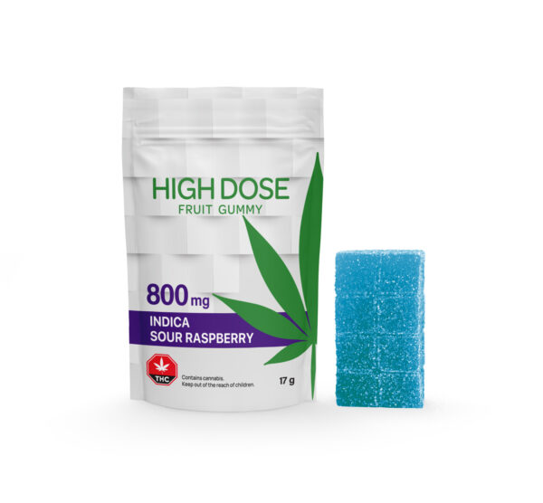 Super Strength Sour Raspberry Fruit Gummy by High Dose