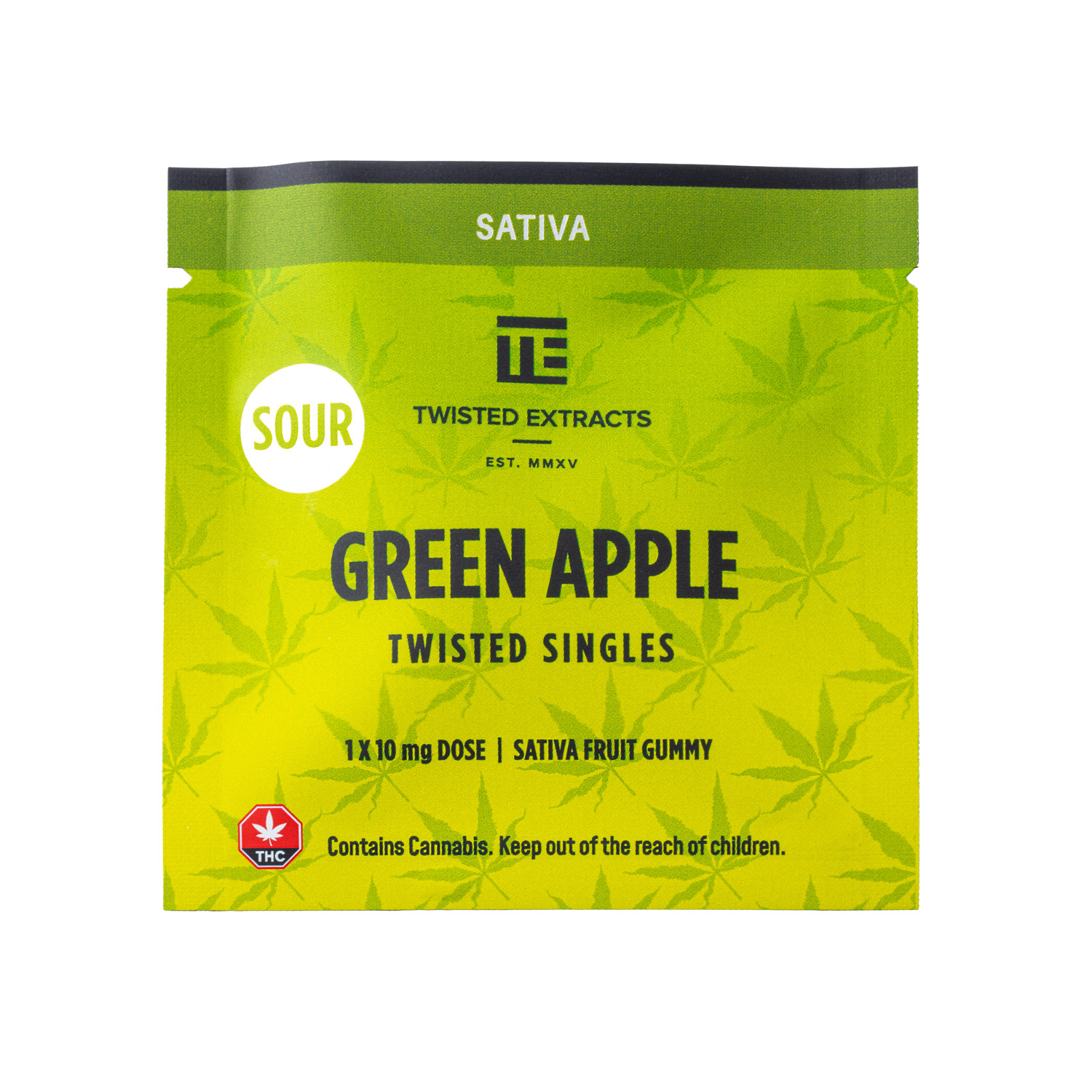 Sour Green Apple Twisted Singles (160mg THC, Sativa) - REEFSIDE ...