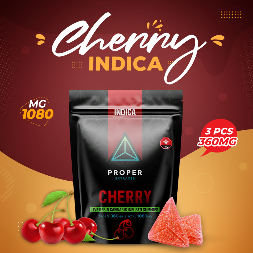 Proper Extracts Cherry Flavor Live Resin THC Gummies 1080MG - REEFSIDE ...