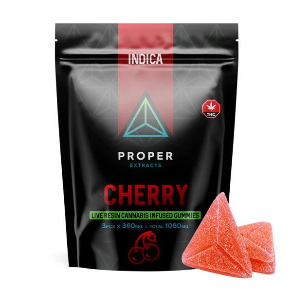 Proper Extracts Cherry Flavor Live Resin THC Gummies 1080MG