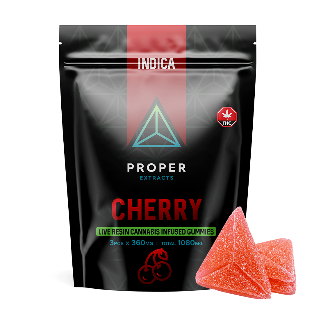 Proper Extracts Cherry Flavor Live Resin THC Gummies 1080MG