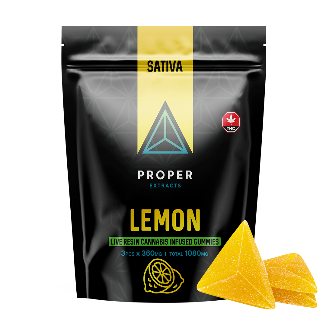 Proper Extracts Lemon Live Resin THC Gummies 1080mg