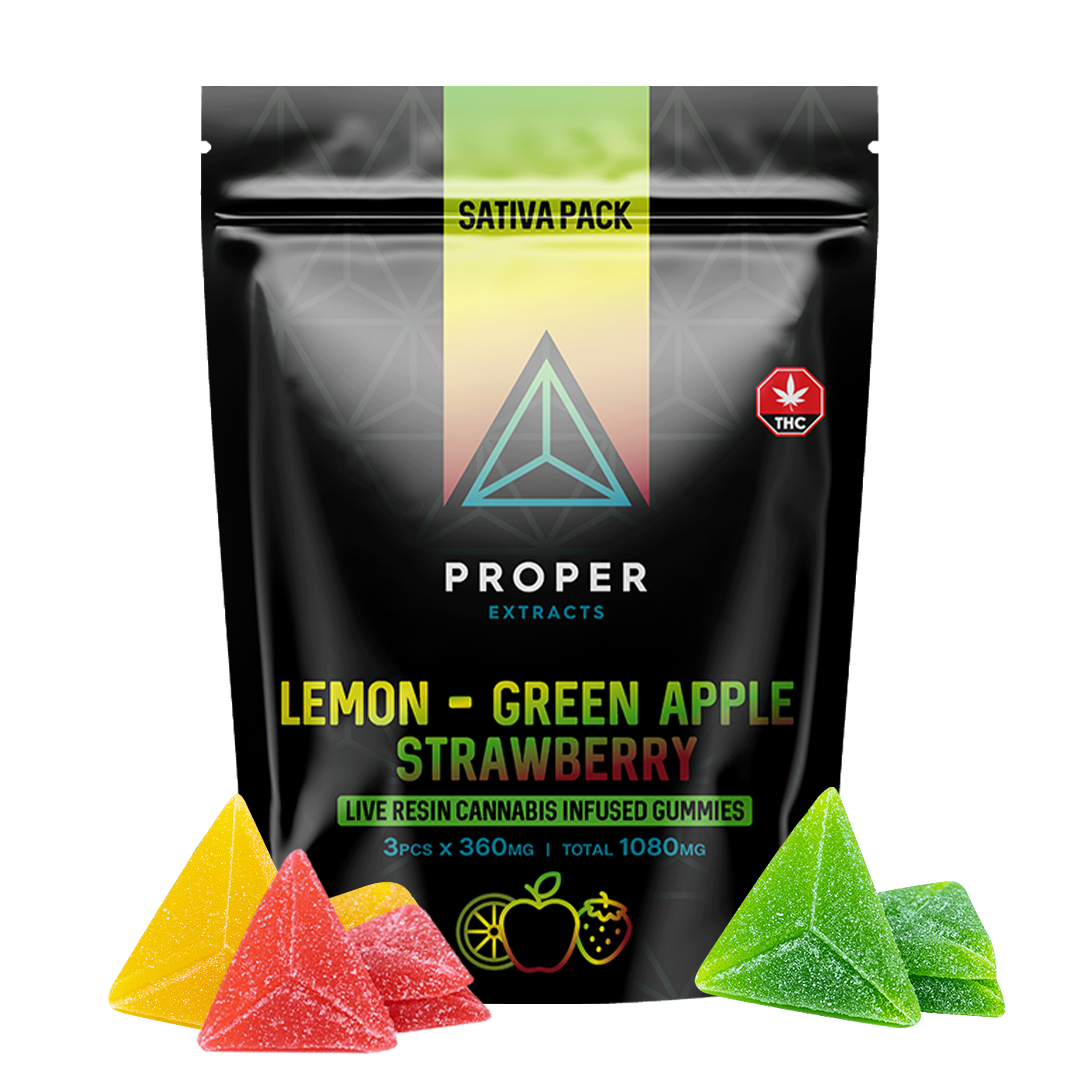 Proper Extracts Live Resin THC Gummies Sativa Pack 1080MG