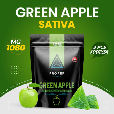 Proper Extracts Green Apple Live Resin THC Gummies