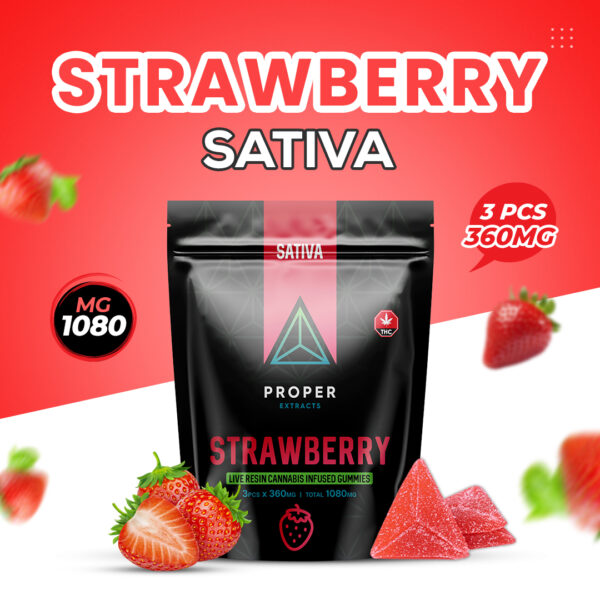 Proper Extracts Strawberry Live Resin THC Gummies