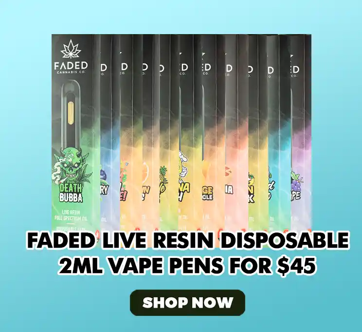 Faded Live Resin Disposable 2mL Vape Pens - $45
