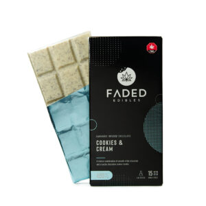 Faded Edibles-- Chocolate Bar 450mg (15 x 30mg THC) - Cookies & Cream